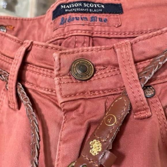 MAISON SCOTCH Amsterdams Blauw SKINNY JEANS  W25 L32 +  Maison Scotch WOVEN BELT - Picture 7 of 13